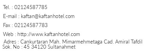 Kaftan Hotel telefon numaralar, faks, e-mail, posta adresi ve iletiim bilgileri
